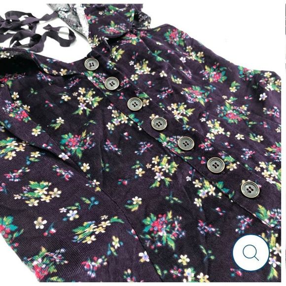 ✨FREE PEOPLE✨VIOLET FLORAL CORDUROY ROMPER - Picture 11 of 16